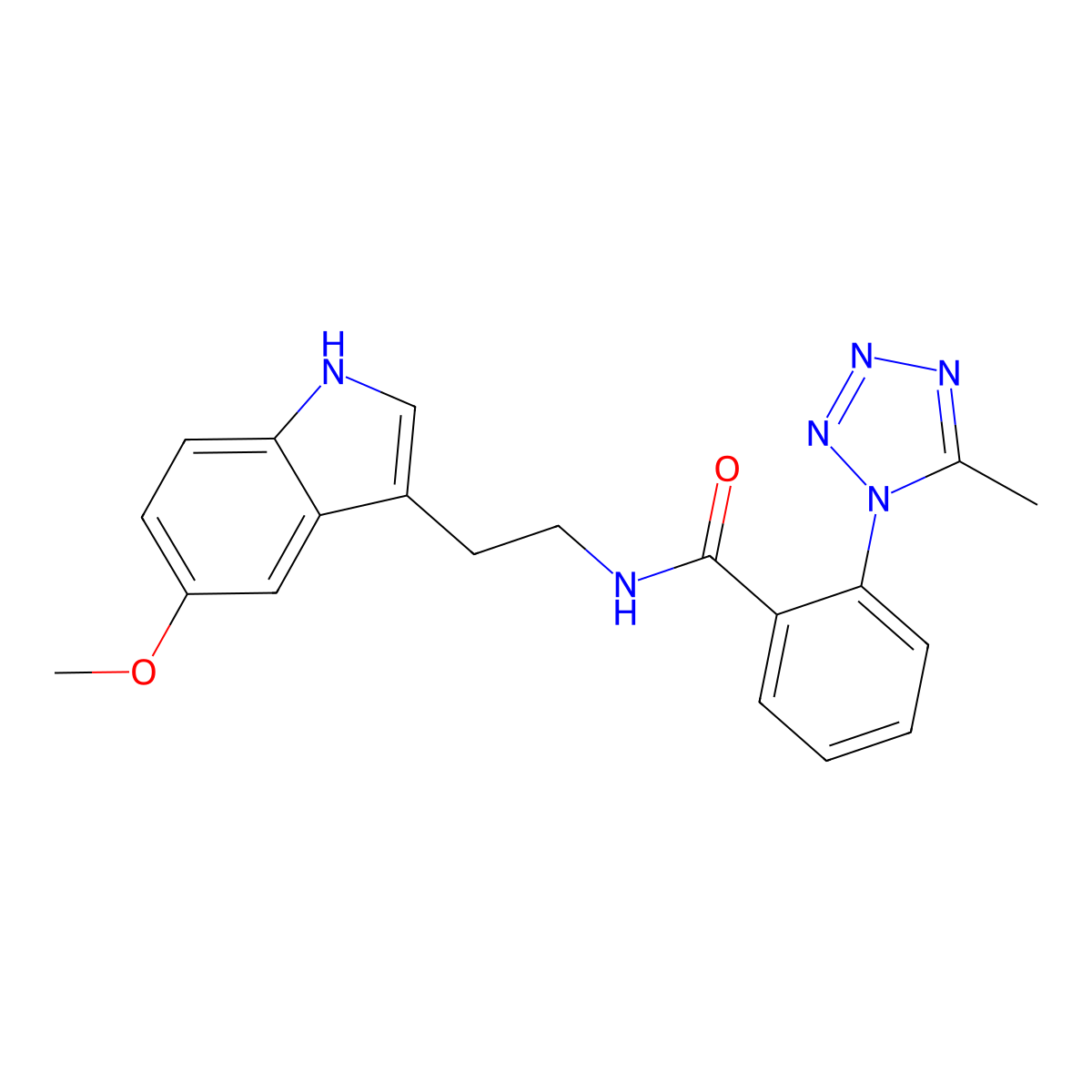 N-[2-(5-methoxy-1H-indol-3-yl)ethyl]-2-(5-methyl-1H-tetrazol-1-yl)benzamide molecular structure, CAS 1324057-88-6