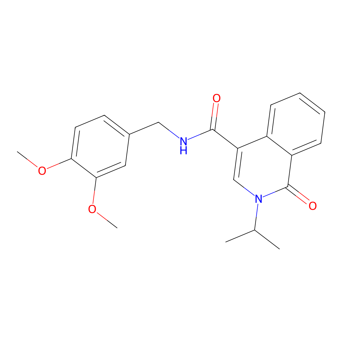 N-(3,4-dimethoxybenzyl)-1-oxo-2-(propan-2-yl)-1,2-dihydroisoquinoline-4-carboxamide molecular structure, CAS 1324057-96-6