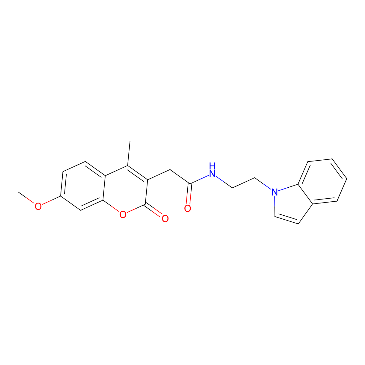N-[2-(1H-indol-1-yl)ethyl]-2-(7-methoxy-4-methyl-2-oxo-2H-chromen-3-yl)acetamide molecular structure, CAS 1324058-19-6