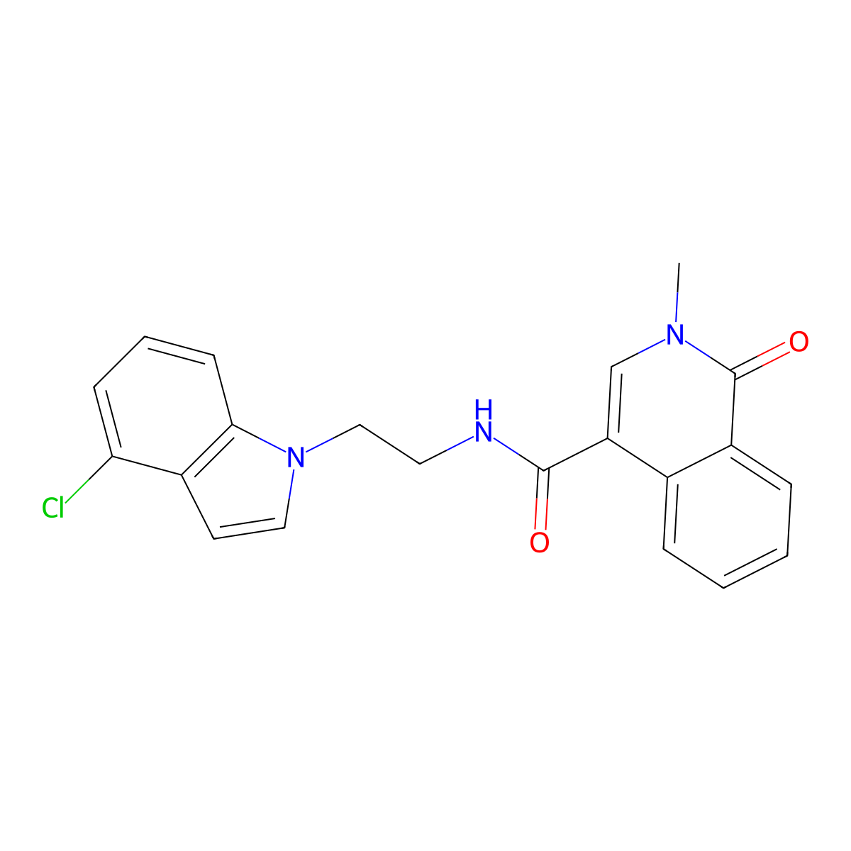 N-[2-(4-chloro-1H-indol-1-yl)ethyl]-2-methyl-1-oxo-1,2-dihydroisoquinoline-4-carboxamide molecular structure, CAS 1324058-20-9
