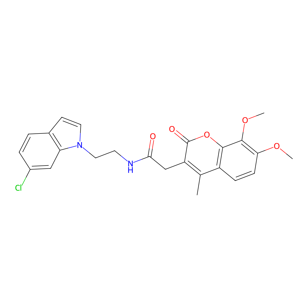 N-[2-(6-chloro-1H-indol-1-yl)ethyl]-2-(7,8-dimethoxy-4-methyl-2-oxo-2H-chromen-3-yl)acetamide molecular structure, CAS 1324058-21-0