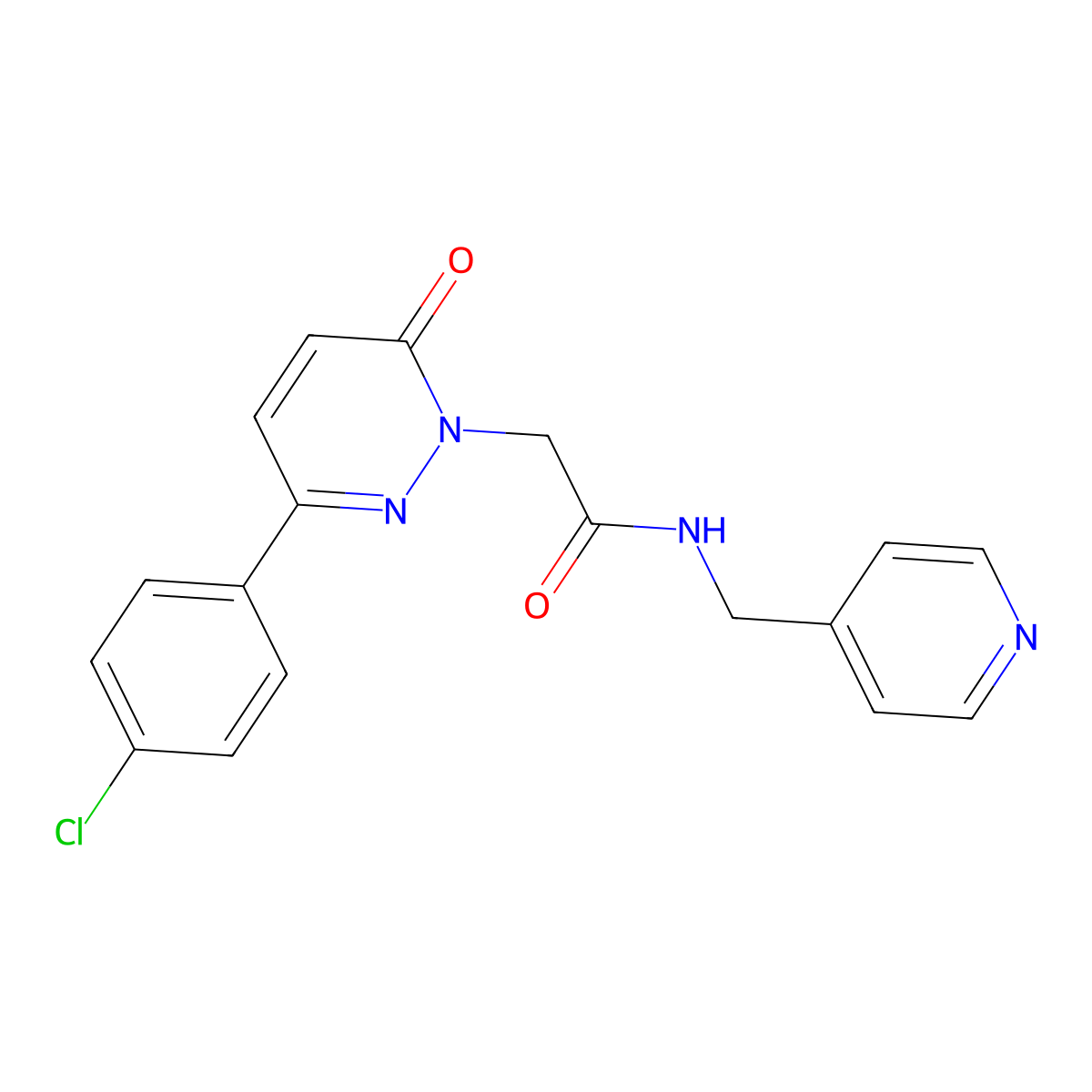 2-(3-(4-chlorophenyl)-6-oxopyridazin-1(6H)-yl)-N-(pyridin-4-ylmethyl)acetamide molecular structure, CAS 1324058-23-2