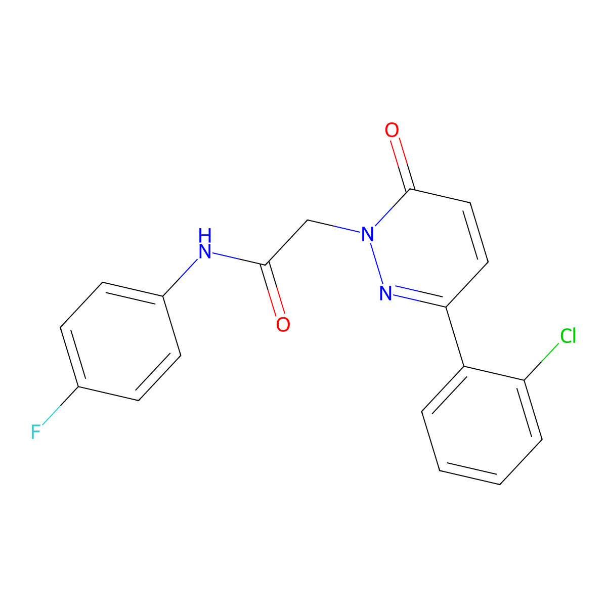 2-[3-(2-chlorophenyl)-6-oxopyridazin-1(6H)-yl]-N-(4-fluorophenyl)acetamide molecular structure, CAS 1324058-28-7