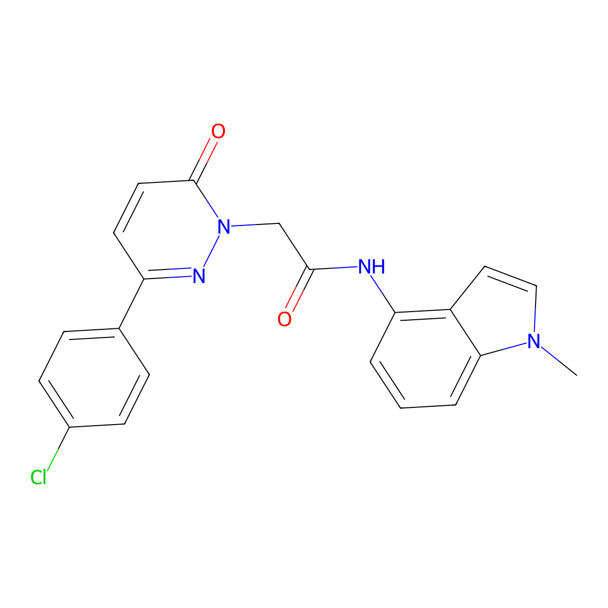 2-[3-(4-chlorophenyl)-6-oxopyridazin-1(6H)-yl]-N-(1-methyl-1H-indol-4-yl)acetamide molecular structure, CAS 1324058-29-8