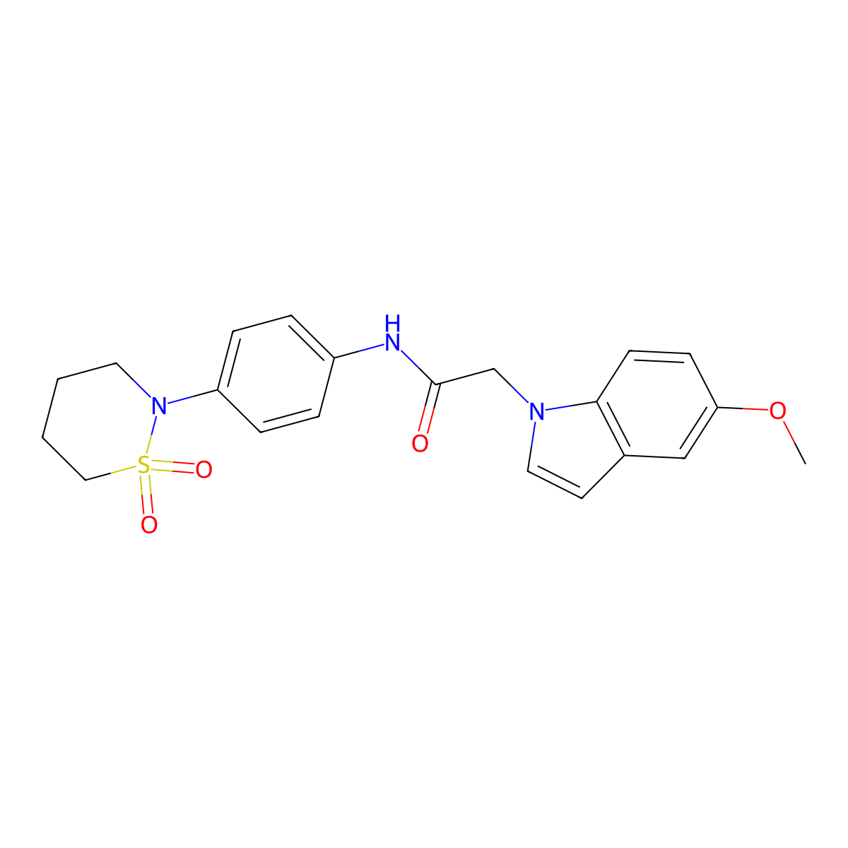 N-[4-(1,1-dioxido-1,2-thiazinan-2-yl)phenyl]-2-(5-methoxy-1H-indol-1-yl)acetamide molecular structure, CAS 1324058-39-0