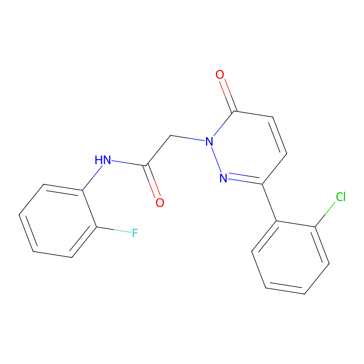 2-[3-(2-chlorophenyl)-6-oxopyridazin-1(6H)-yl]-N-(2-fluorophenyl)acetamide molecular structure, CAS 1324058-65-2
