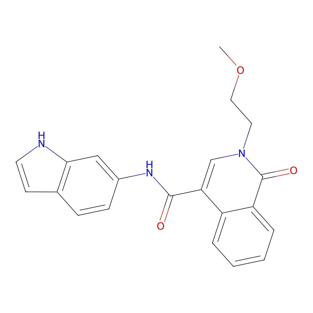 N-(1H-indol-6-yl)-2-(2-methoxyethyl)-1-oxo-1,2-dihydroisoquinoline-4-carboxamide molecular structure, CAS 1324058-73-2