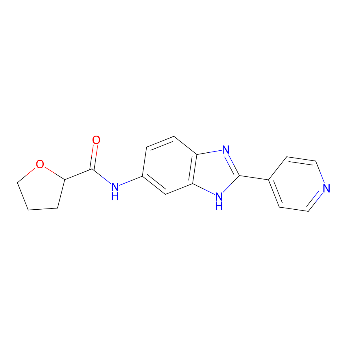 N-[2-(pyridin-4-yl)-1H-benzimidazol-5-yl]tetrahydrofuran-2-carboxamide molecular structure, CAS 1324058-81-2
