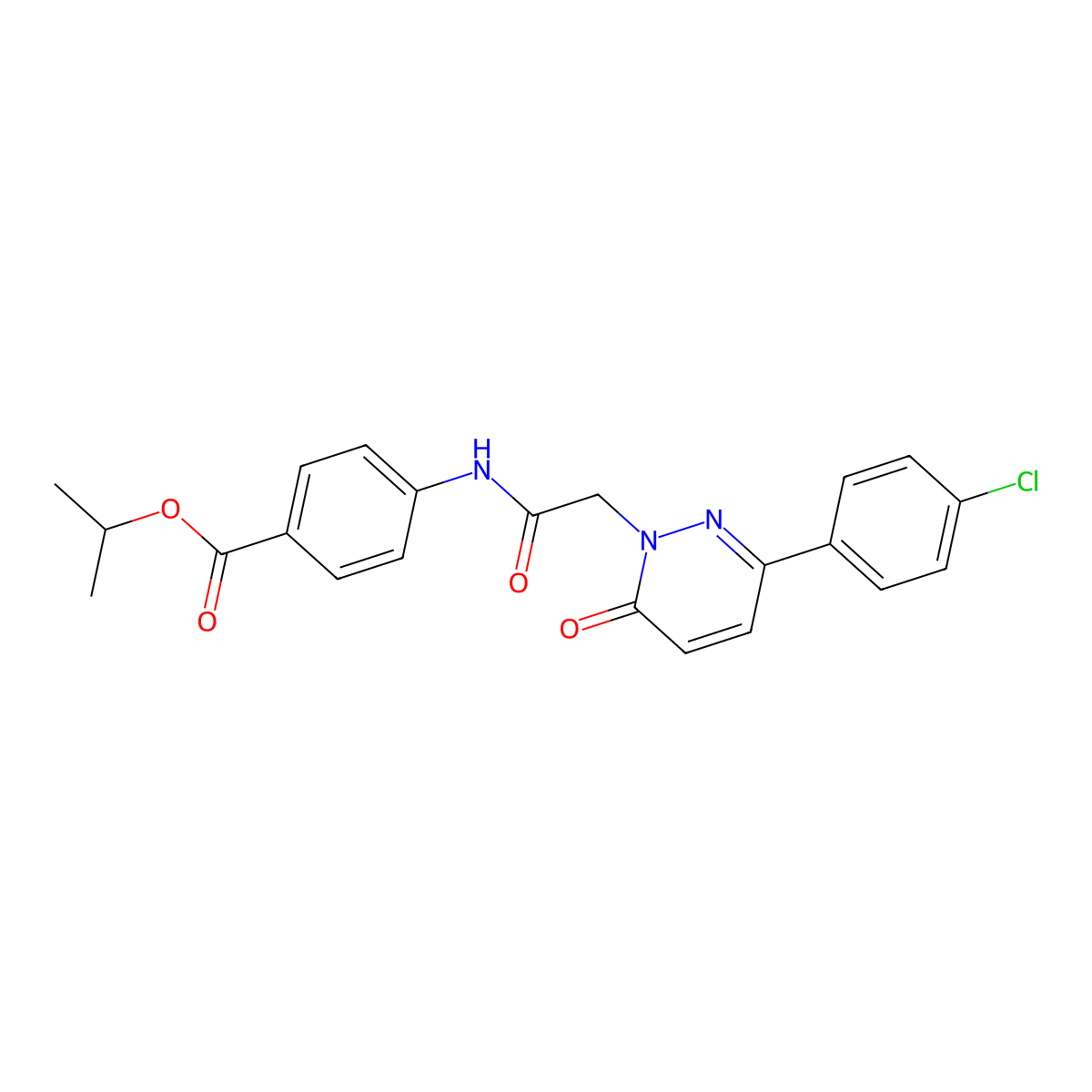 propan-2-yl 4-({[3-(4-chlorophenyl)-6-oxopyridazin-1(6H)-yl]acetyl}amino)benzoate molecular structure, CAS 1324058-83-4