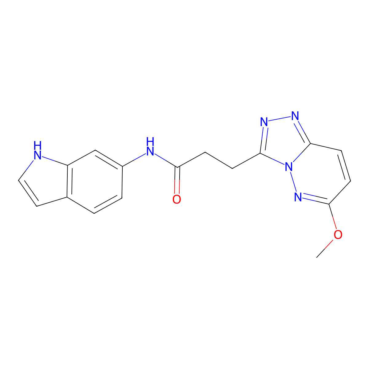 N-(1H-indol-6-yl)-3-(6-methoxy[1,2,4]triazolo[4,3-b]pyridazin-3-yl)propanamide molecular structure, CAS 1324058-85-6