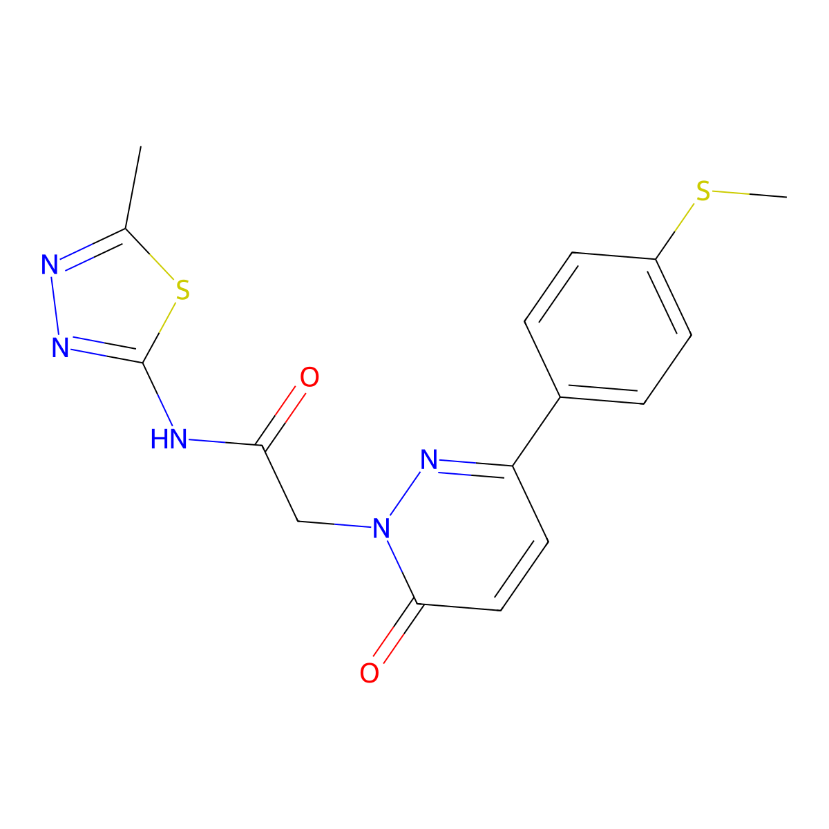 2-{3-[4-(methylsulfanyl)phenyl]-6-oxopyridazin-1(6H)-yl}-N-(5-methyl-1,3,4-thiadiazol-2-yl)acetamide molecular structure, CAS 1324058-90-3