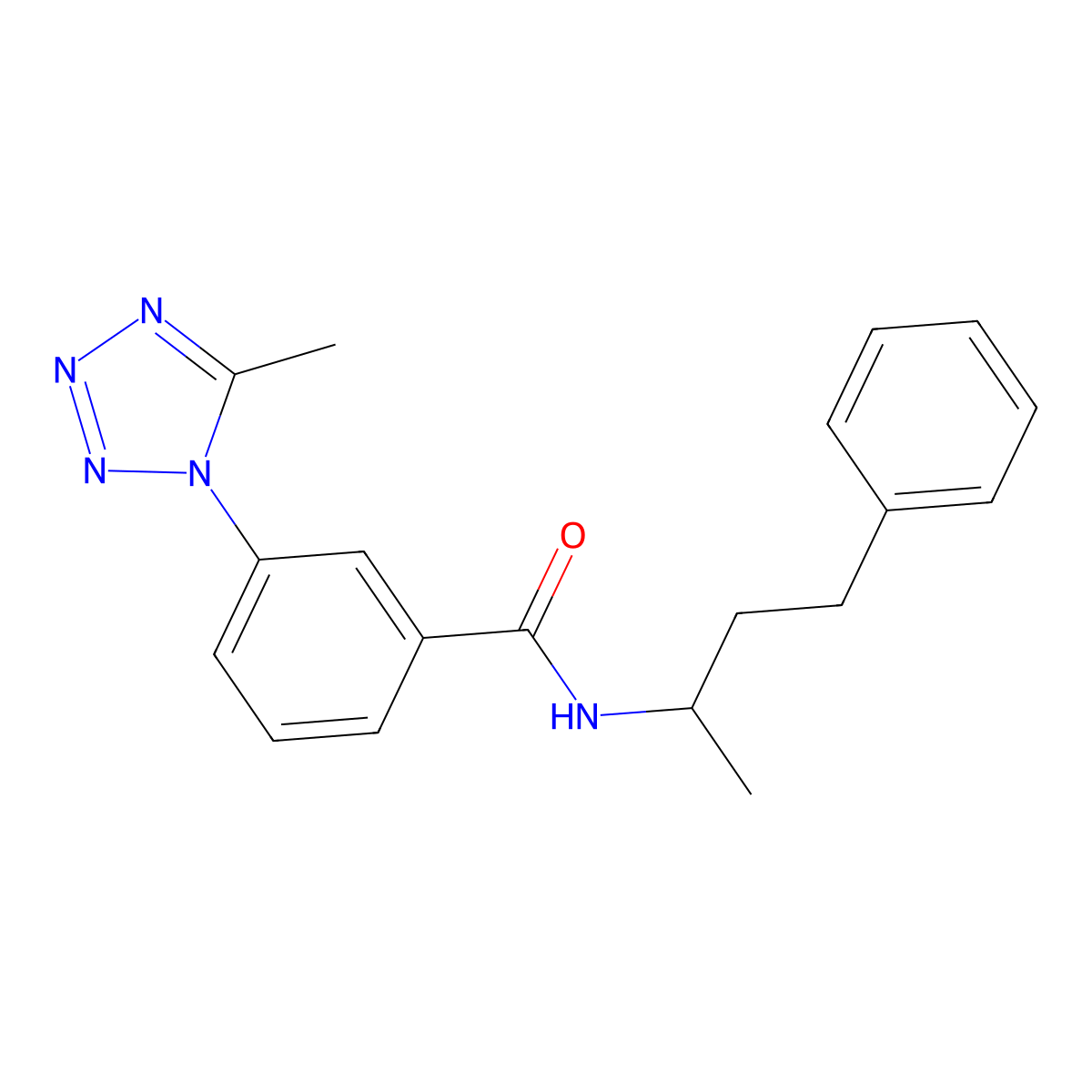 3-(5-methyl-1H-tetrazol-1-yl)-N-(4-phenylbutan-2-yl)benzamide molecular structure, CAS 1324059-11-1