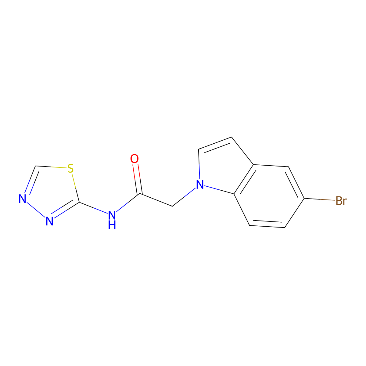 2-(5-bromo-1H-indol-1-yl)-N-(1,3,4-thiadiazol-2-yl)acetamide molecular structure, CAS 1324059-13-3