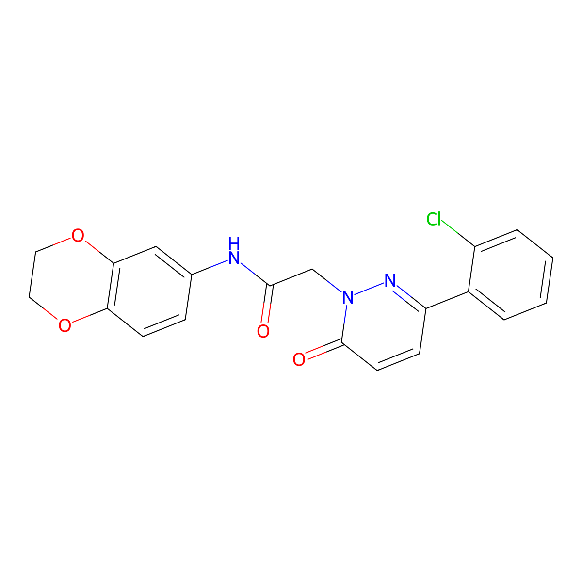 2-[3-(2-chlorophenyl)-6-oxopyridazin-1(6H)-yl]-N-(2,3-dihydro-1,4-benzodioxin-6-yl)acetamide molecular structure, CAS 1324059-14-4