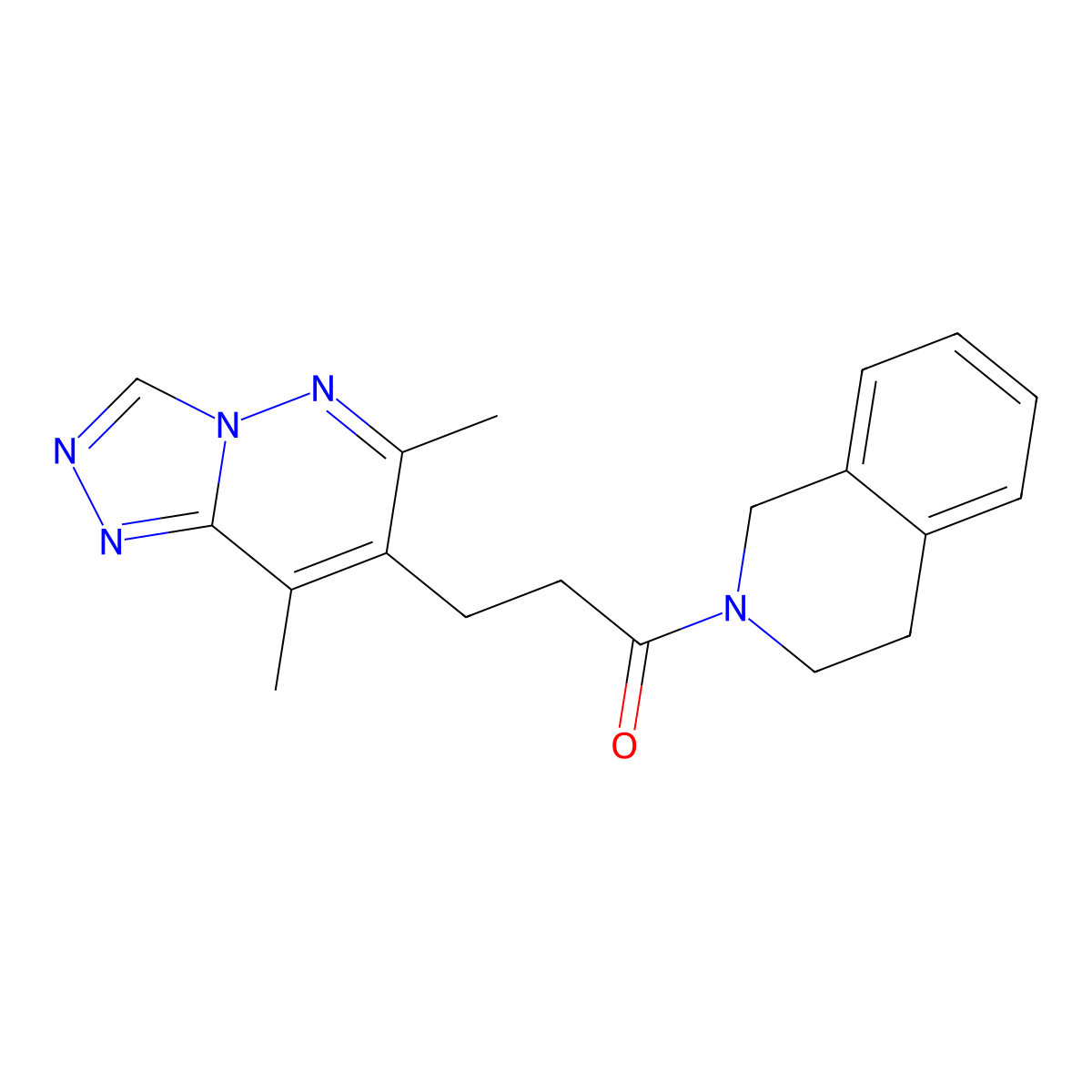 1-(3,4-dihydroisoquinolin-2(1H)-yl)-3-(6,8-dimethyl[1,2,4]triazolo[4,3-b]pyridazin-7-yl)propan-1-one molecular structure, CAS 1324059-29-1