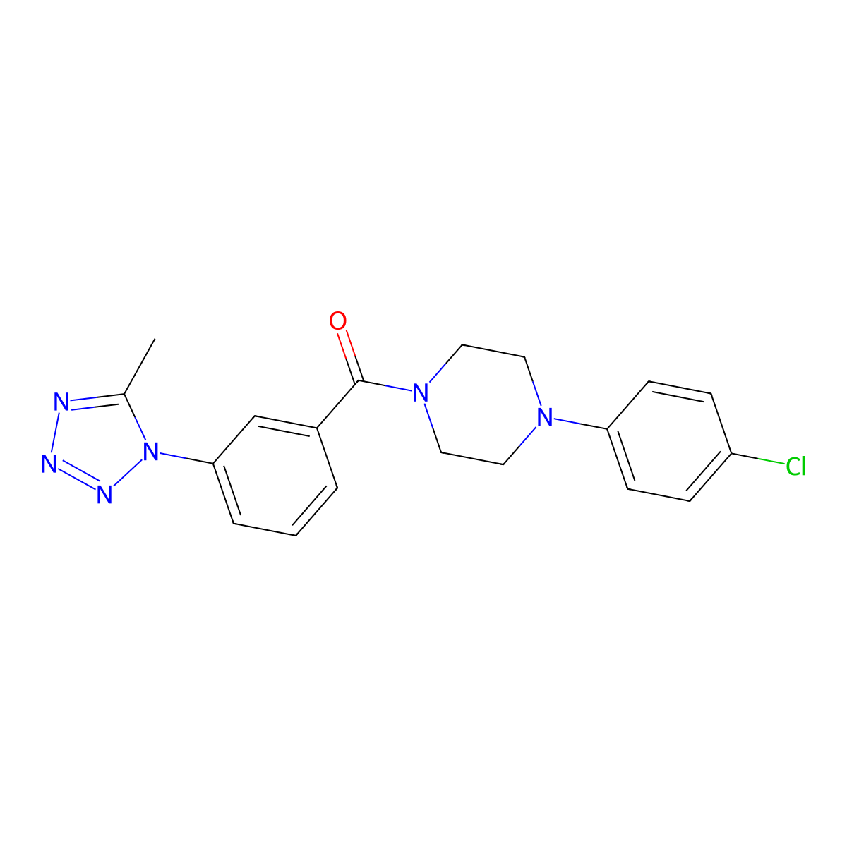 [4-(4-chlorophenyl)piperazin-1-yl][3-(5-methyl-1H-tetrazol-1-yl)phenyl]methanone molecular structure, CAS 1324059-34-8