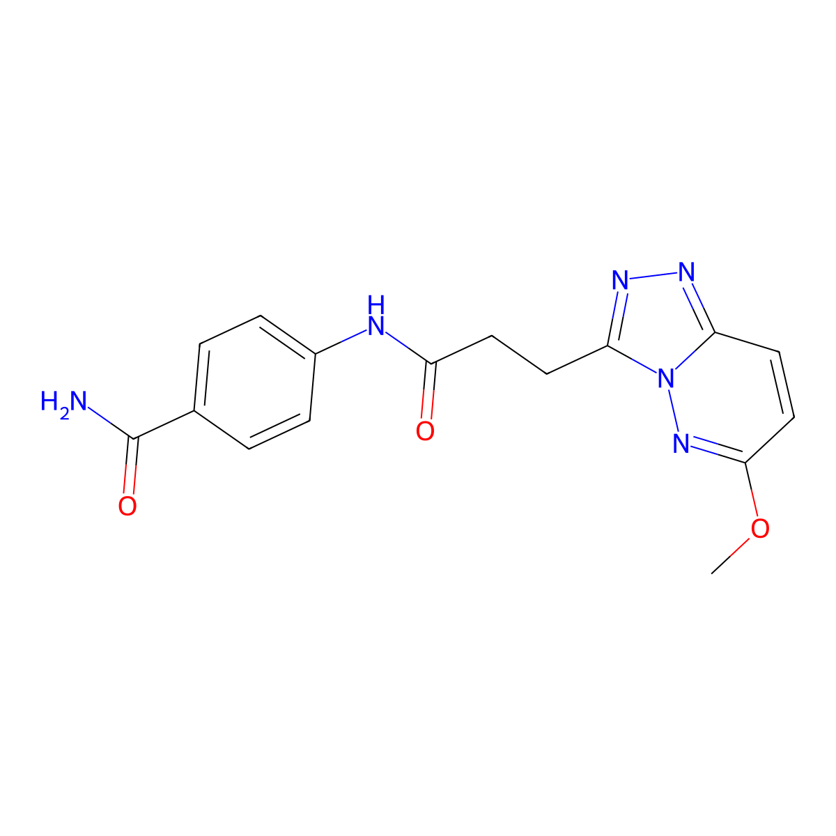 4-{[3-(6-Methoxy[1,2,4]triazolo[4,3-b]pyridazin-3-yl)propanoyl]amino}benzamide molecular structure, CAS 1324059-35-9