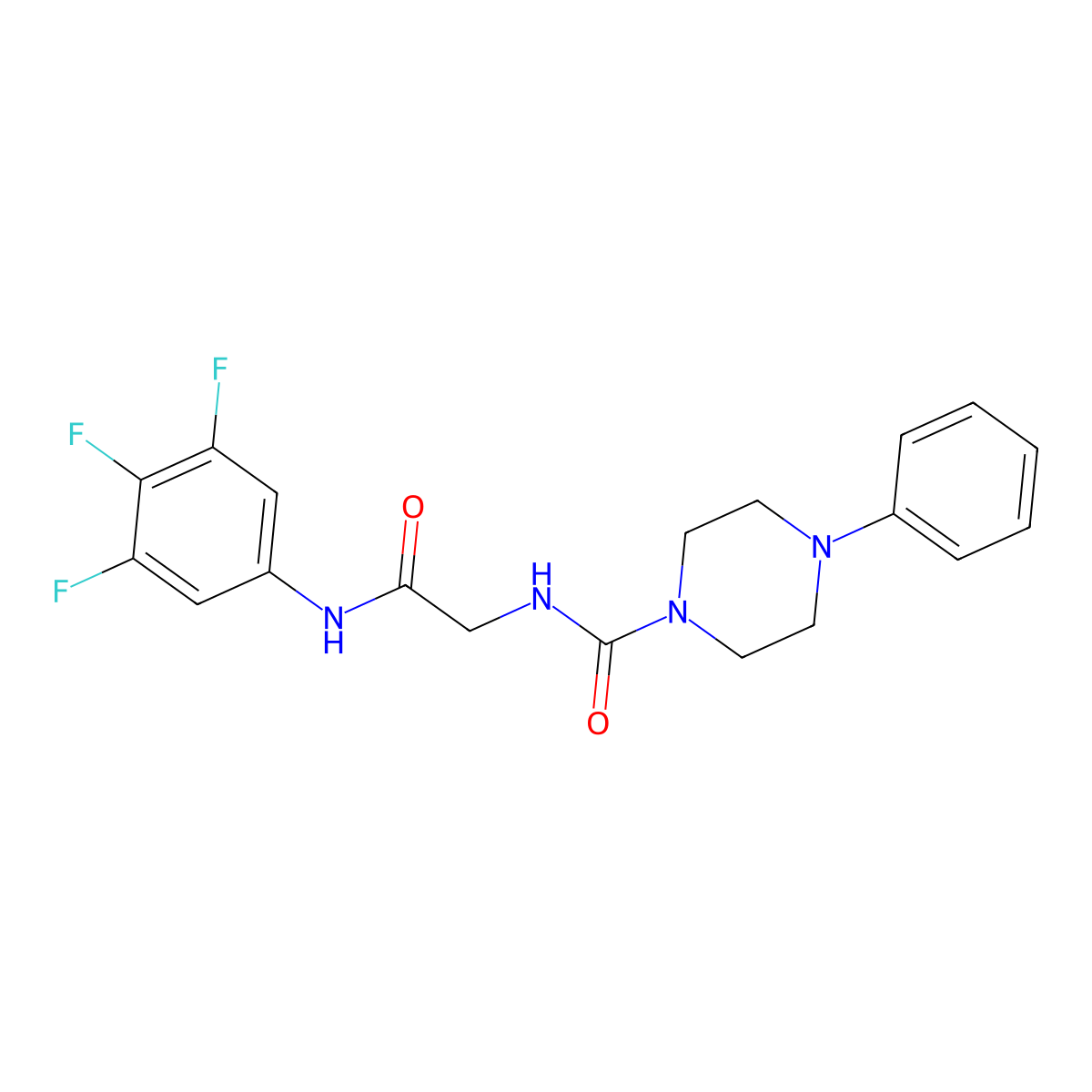N-{2-oxo-2-[(3,4,5-trifluorophenyl)amino]ethyl}-4-phenylpiperazine-1-carboxamide molecular structure, CAS 1324059-39-3