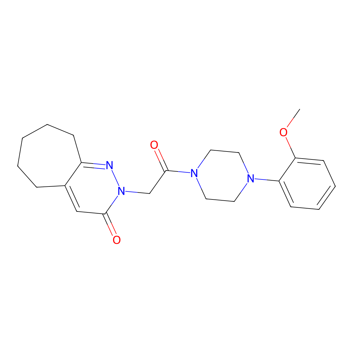 2-{2-[4-(2-methoxyphenyl)piperazino]-2-oxoethyl}-2,5,6,7,8,9-hexahydro-3H-cyclohepta[c]pyridazin-3-one molecular structure, CAS 1324059-43-9