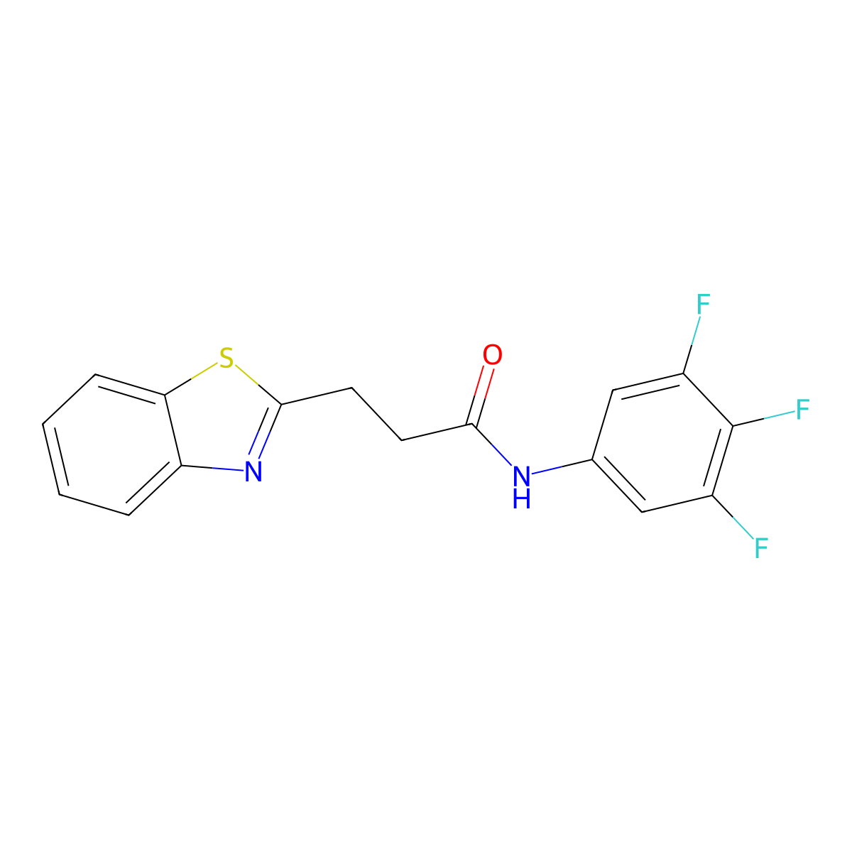 3-(1,3-benzothiazol-2-yl)-N-(3,4,5-trifluorophenyl)propanamide molecular structure, CAS 1324059-51-9