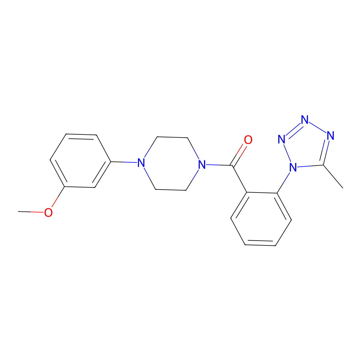 [4-(3-methoxyphenyl)piperazin-1-yl][2-(5-methyl-1H-tetrazol-1-yl)phenyl]methanone molecular structure, CAS 1324059-56-4