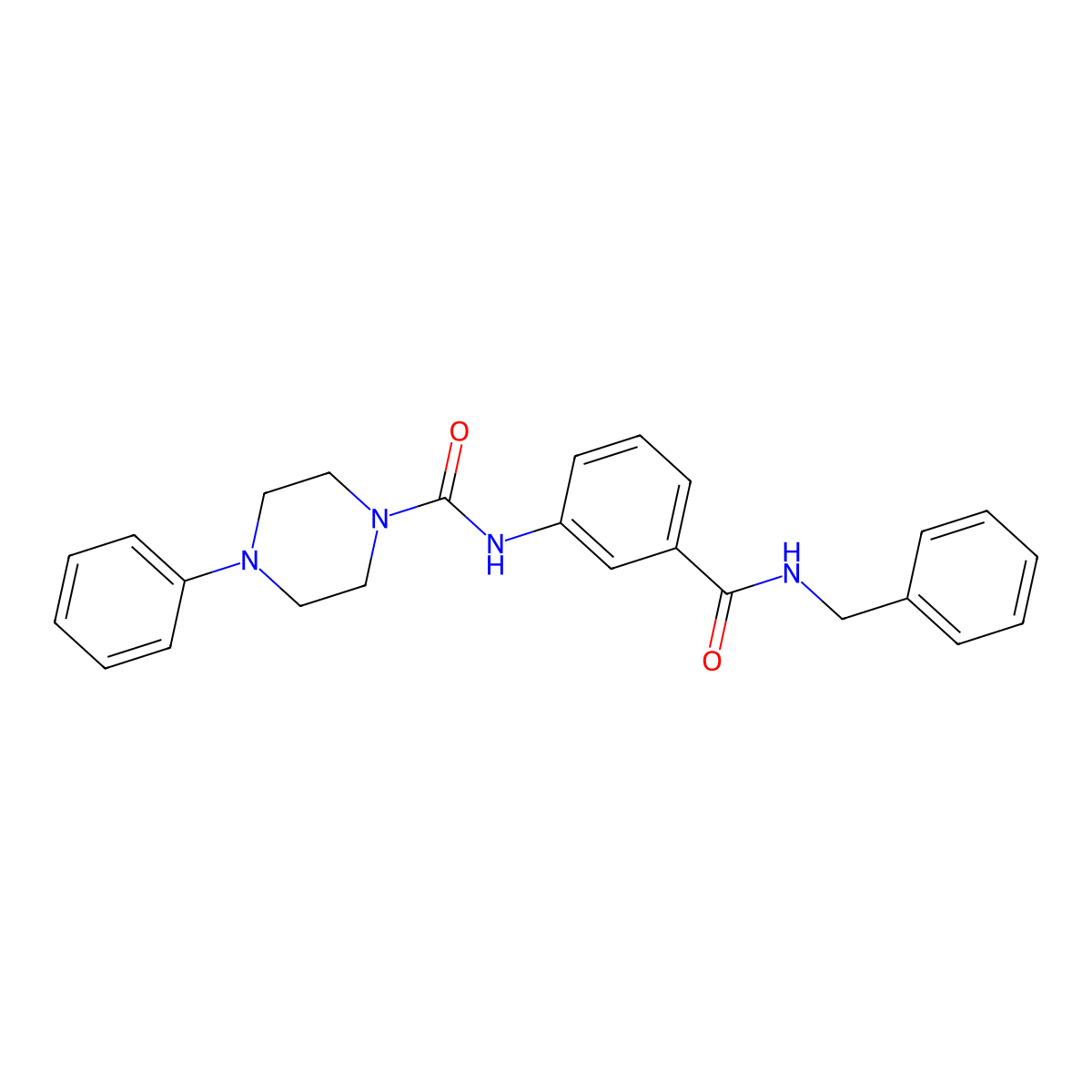 N-[3-(benzylcarbamoyl)phenyl]-4-phenylpiperazine-1-carboxamide molecular structure, CAS 1324059-68-8