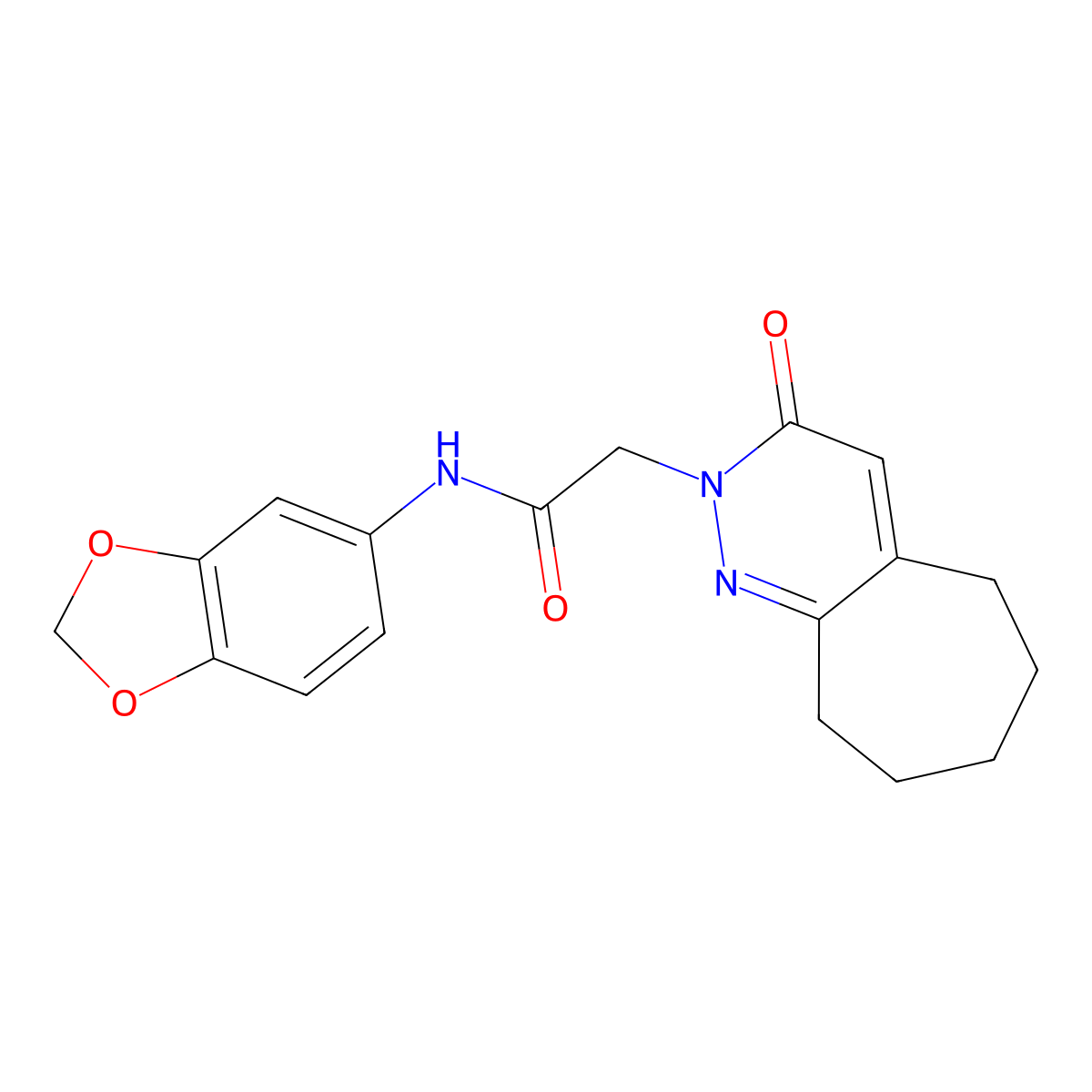 N-(1,3-benzodioxol-5-yl)-2-(3-oxo-3,5,6,7,8,9-hexahydro-2H-cyclohepta[c]pyridazin-2-yl)acetamide molecular structure, CAS 1324059-91-7