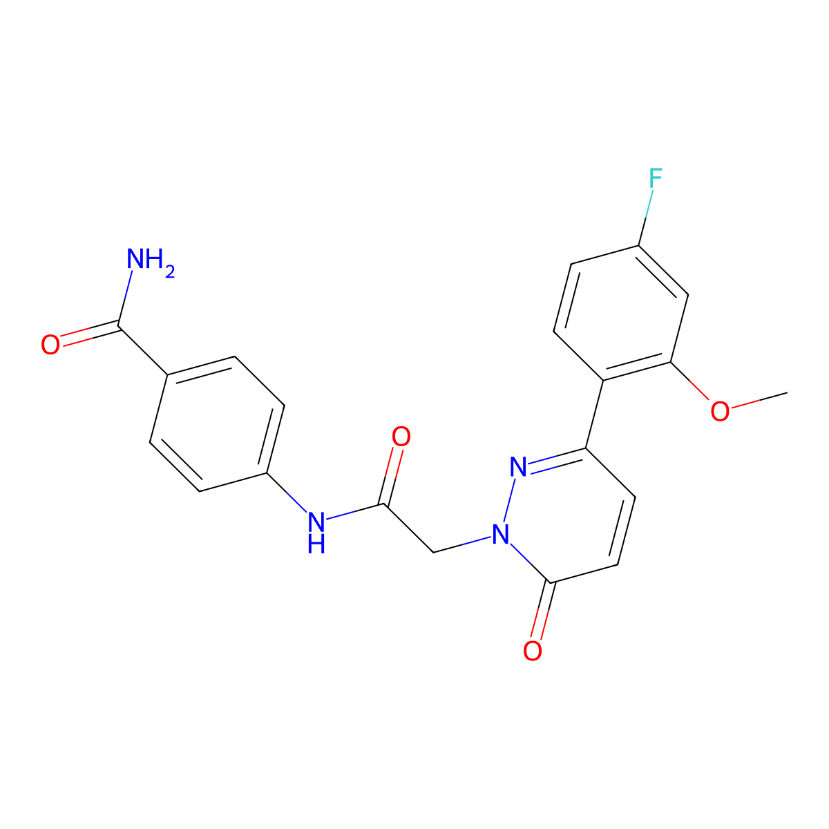 4-({[3-(4-fluoro-2-methoxyphenyl)-6-oxopyridazin-1(6H)-yl]acetyl}amino)benzamide molecular structure, CAS 1324059-93-9