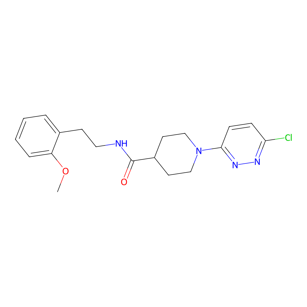 1-(6-chloropyridazin-3-yl)-N-(2-methoxyphenethyl)piperidine-4-carboxamide molecular structure, CAS 1324059-94-0