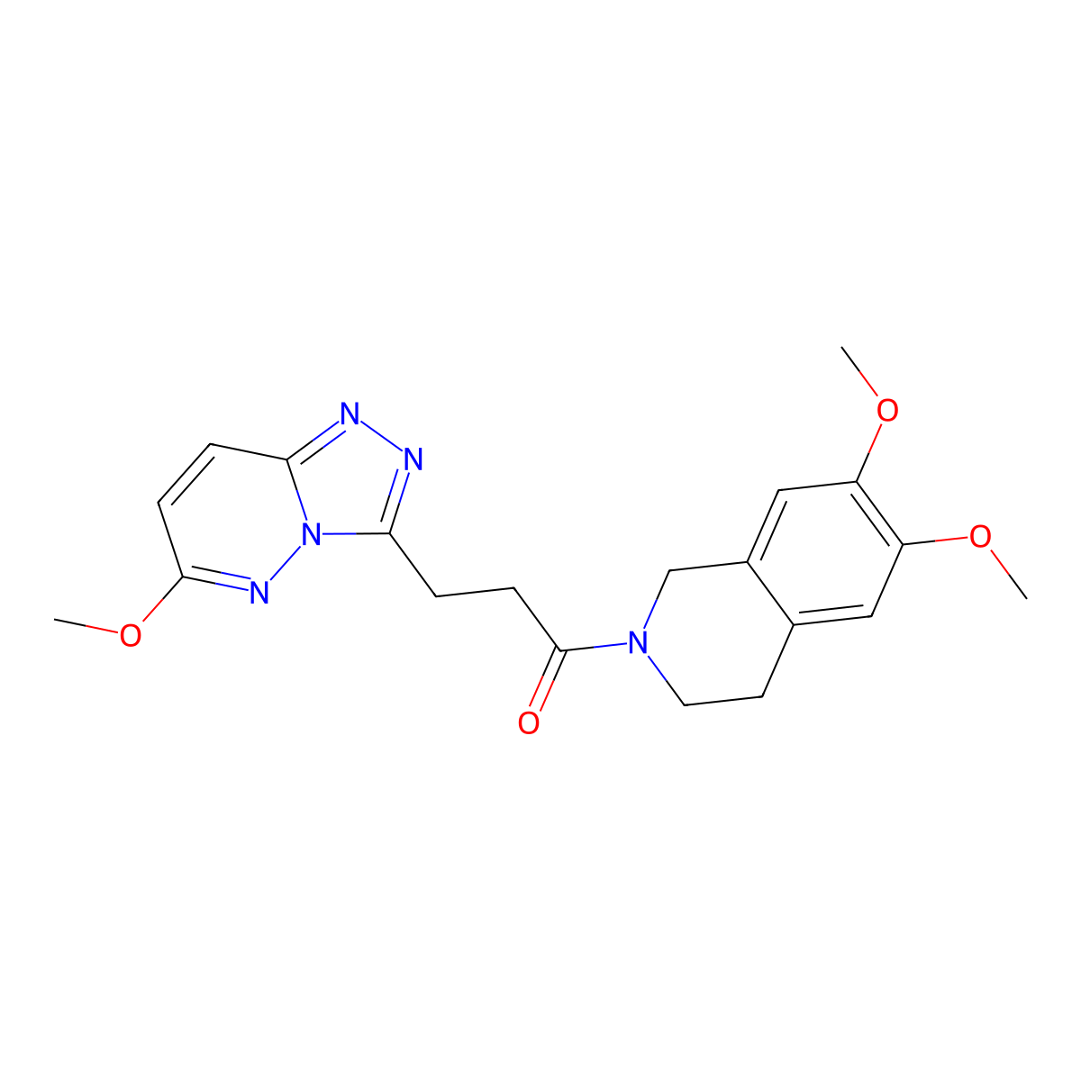 1-(6,7-dimethoxy-3,4-dihydroisoquinolin-2(1H)-yl)-3-(6-methoxy[1,2,4]triazolo[4,3-b]pyridazin-3-yl)propan-1-one molecular structure, CAS 1324059-98-4