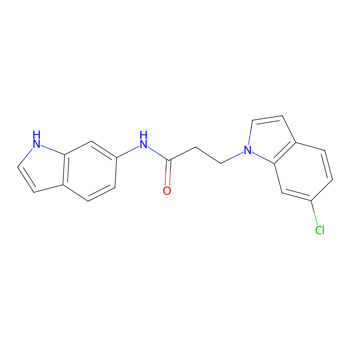 3-(6-chloro-1H-indol-1-yl)-N-(1H-indol-6-yl)propanamide molecular structure, CAS 1324059-99-5