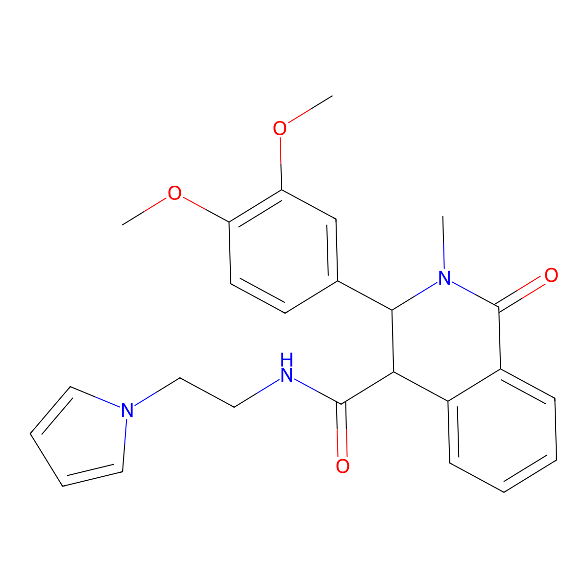 3-(3,4-dimethoxyphenyl)-2-methyl-1-oxo-N-[2-(1H-pyrrol-1-yl)ethyl]-1,2,3,4-tetrahydroisoquinoline-4-carboxamide molecular structure, CAS 1324060-09-4