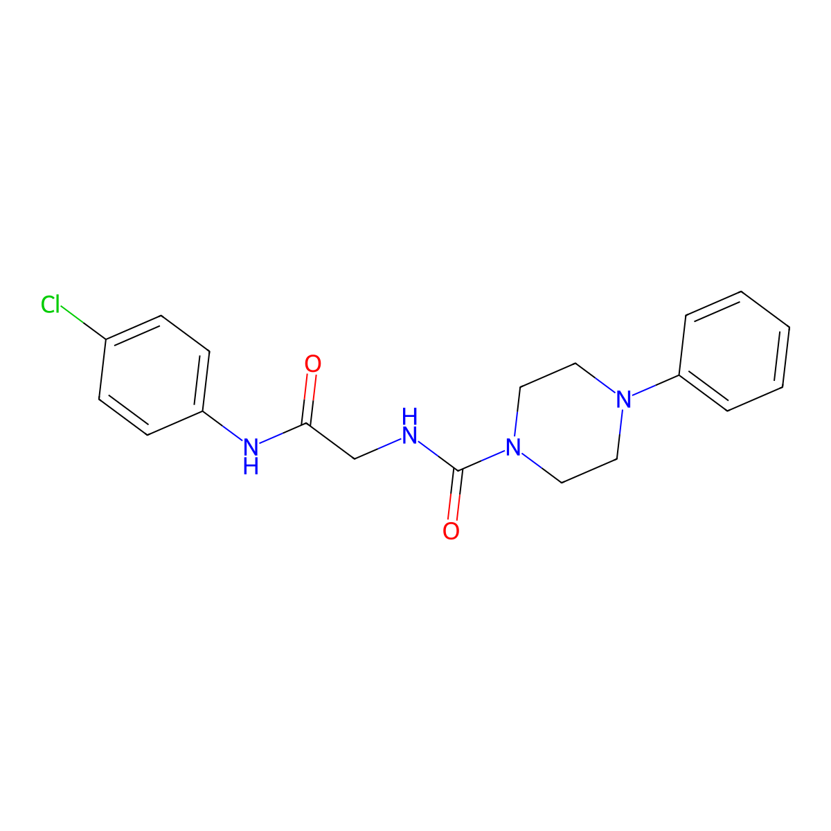 N-{2-[(4-chlorophenyl)amino]-2-oxoethyl}-4-phenylpiperazine-1-carboxamide molecular structure, CAS 1324060-16-3