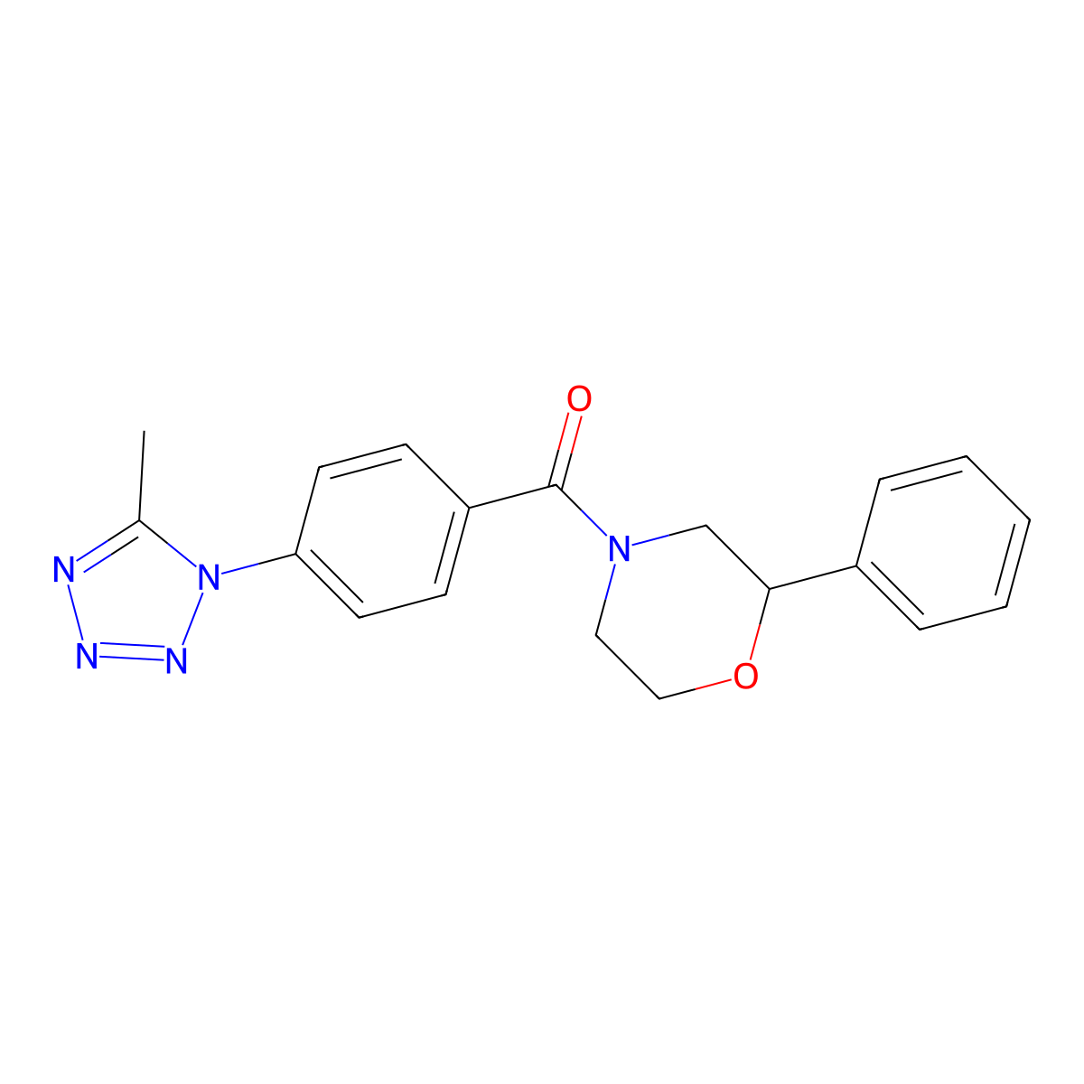 [4-(5-methyl-1H-tetrazol-1-yl)phenyl](2-phenylmorpholin-4-yl)methanone molecular structure, CAS 1324060-18-5