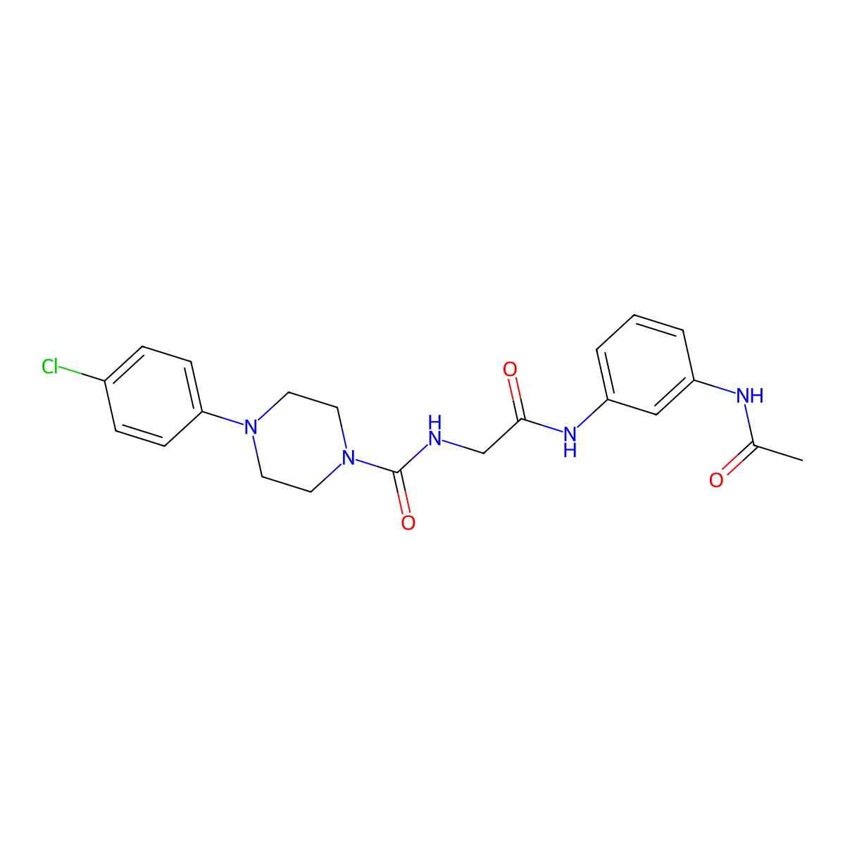 N-(2-{[3-(acetylamino)phenyl]amino}-2-oxoethyl)-4-(4-chlorophenyl)piperazine-1-carboxamide molecular structure, CAS 1324060-22-1