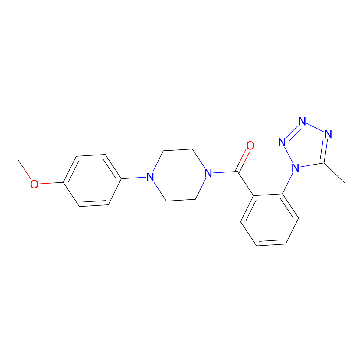 [4-(4-methoxyphenyl)piperazin-1-yl][2-(5-methyl-1H-tetrazol-1-yl)phenyl]methanone molecular structure, CAS 1324060-37-8