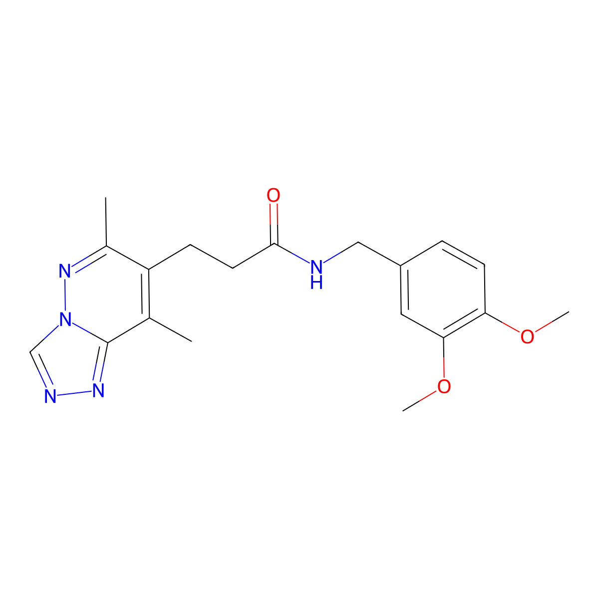 N-(3,4-dimethoxybenzyl)-3-(6,8-dimethyl[1,2,4]triazolo[4,3-b]pyridazin-7-yl)propanamide molecular structure, CAS 1324060-68-5