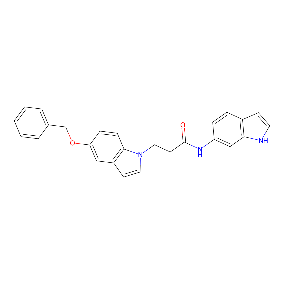 3-[5-(benzyloxy)-1H-indol-1-yl]-N-(1H-indol-6-yl)propanamide molecular structure, CAS 1324060-71-0
