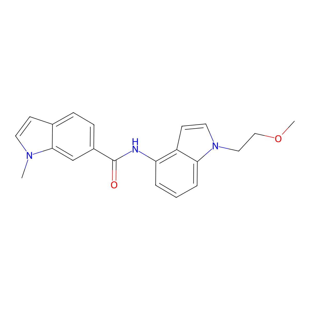 N-[1-(2-methoxyethyl)-1H-indol-4-yl]-1-methyl-1H-indole-6-carboxamide molecular structure, CAS 1324060-73-2