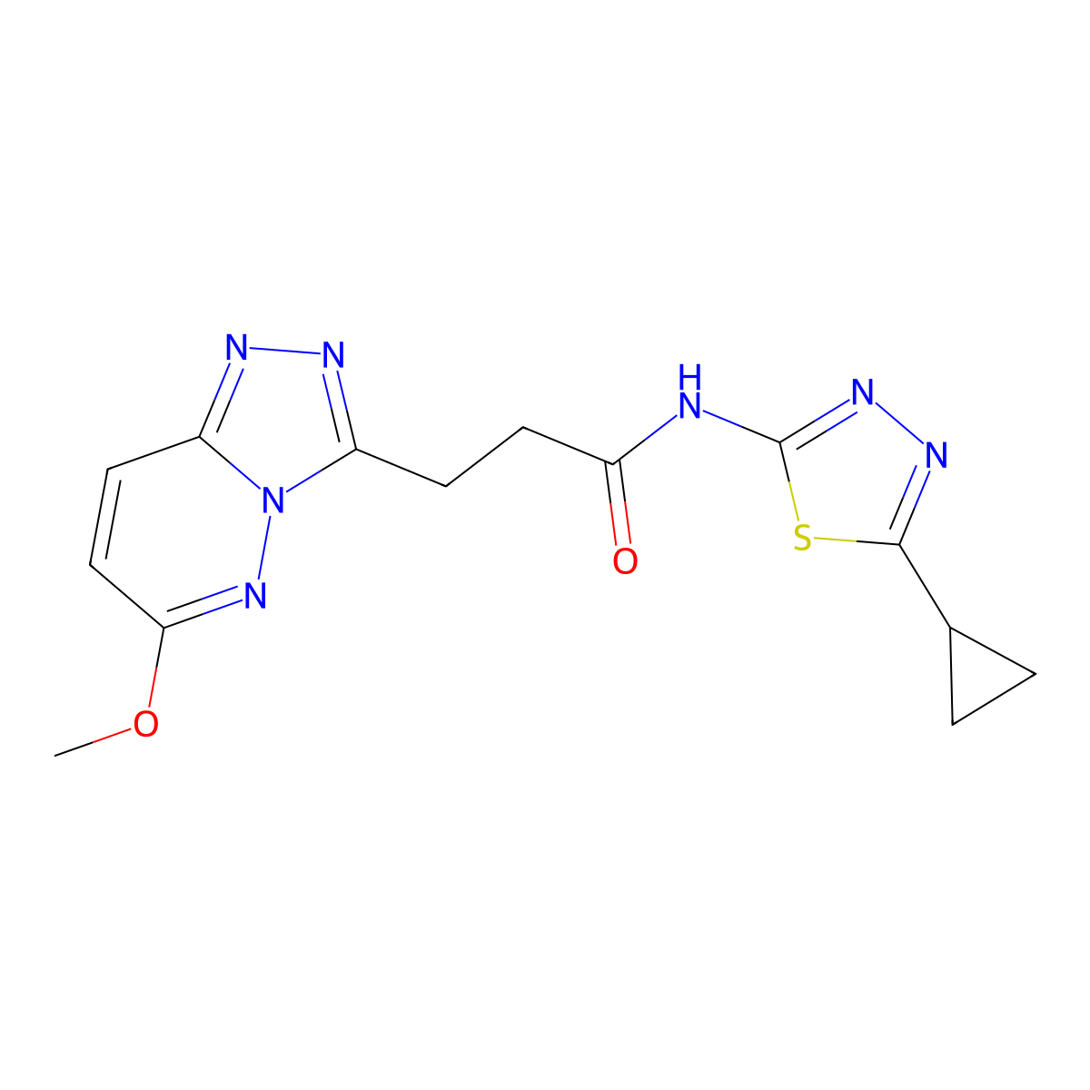 N-(5-cyclopropyl-1,3,4-thiadiazol-2-yl)-3-(6-methoxy[1,2,4]triazolo[4,3-b]pyridazin-3-yl)propanamide molecular structure, CAS 1324060-78-7