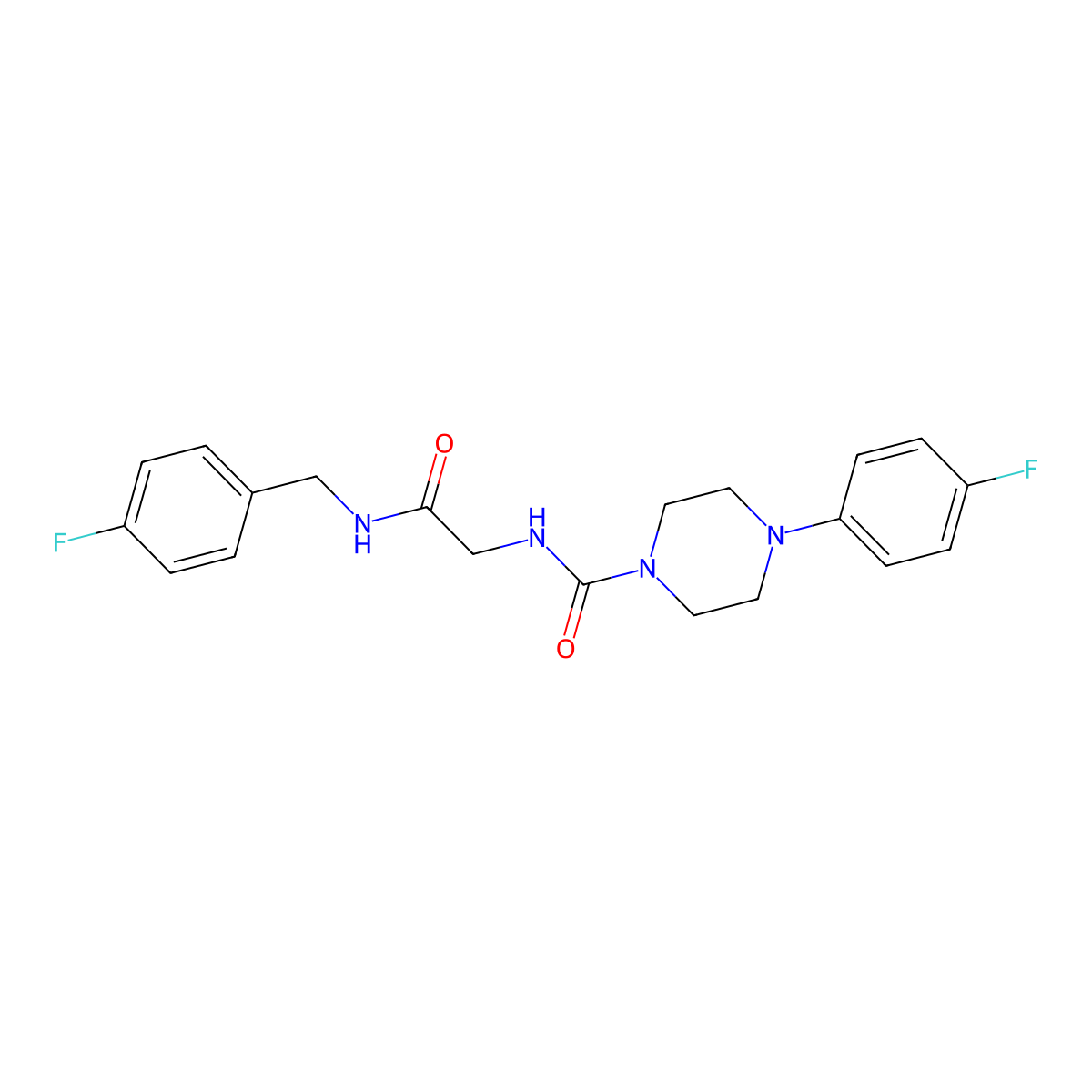 N-{2-[(4-fluorobenzyl)amino]-2-oxoethyl}-4-(4-fluorophenyl)piperazine-1-carboxamide molecular structure, CAS 1324060-80-1