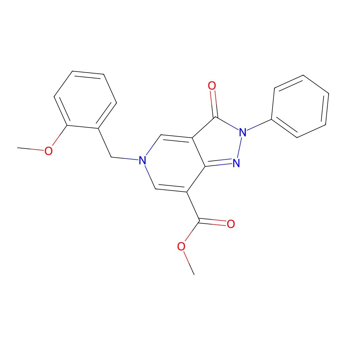 methyl 5-(2-methoxybenzyl)-3-oxo-2-phenyl-3,5-dihydro-2H-pyrazolo[4,3-c]pyridine-7-carboxylate molecular structure, CAS 1324060-84-5