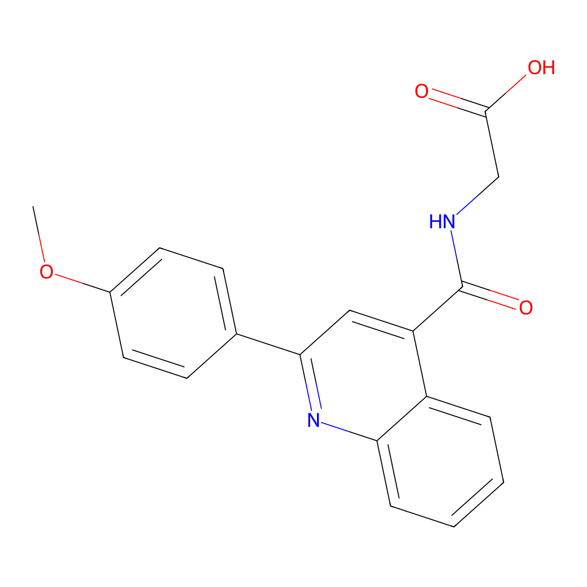 N-{[2-(4-methoxyphenyl)quinolin-4-yl]carbonyl}glycine molecular structure, CAS 1324061-00-8