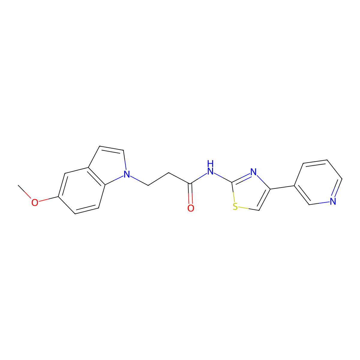3-(5-methoxy-1H-indol-1-yl)-N-(4-(pyridin-3-yl)thiazol-2-yl)propanamide molecular structure, CAS 1324061-02-0