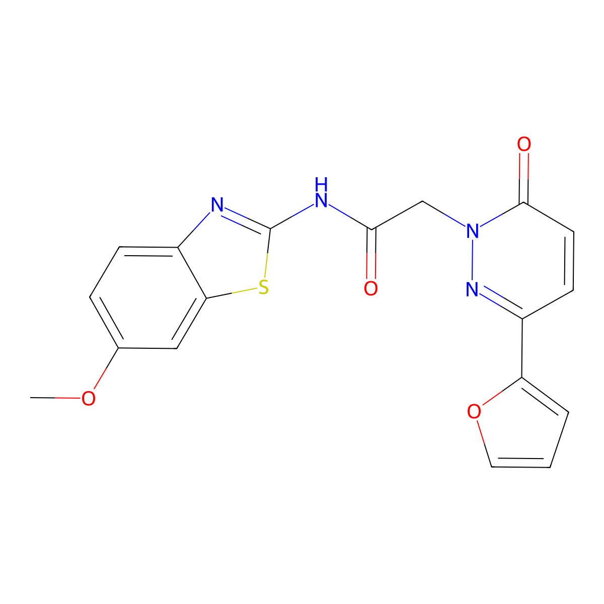 2-[3-(furan-2-yl)-6-oxopyridazin-1(6H)-yl]-N-(6-methoxy-1,3-benzothiazol-2-yl)acetamide molecular structure, CAS 1324061-20-2