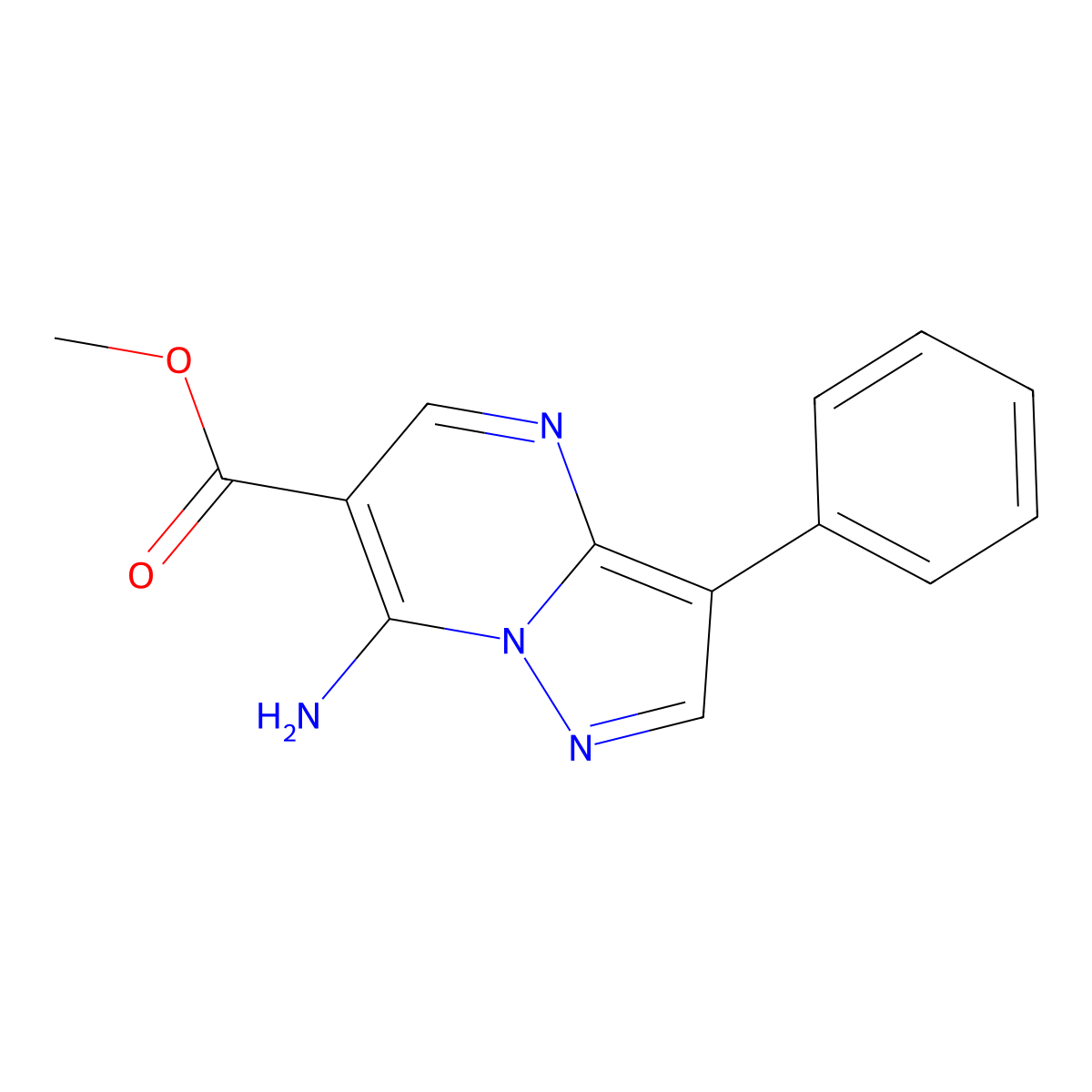 Methyl 7-amino-3-phenylpyrazolo[1,5-a]pyrimidine-6-carboxylate molecular structure, CAS 1324061-25-7