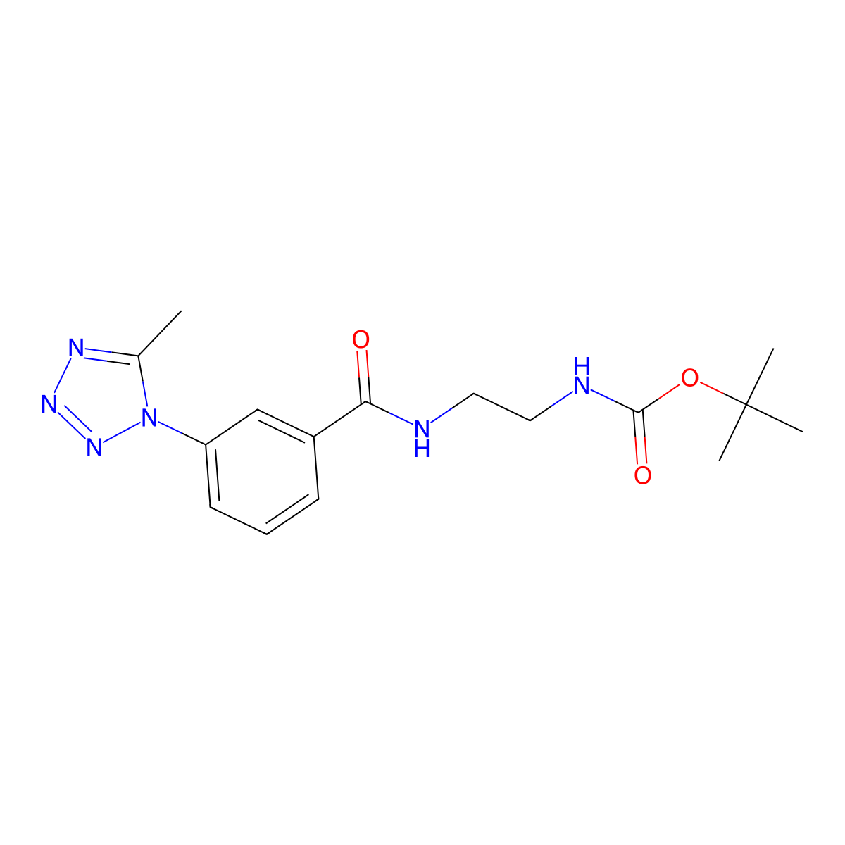tert-butyl [2-({[3-(5-methyl-1H-tetrazol-1-yl)phenyl]carbonyl}amino)ethyl]carbamate molecular structure, CAS 1324061-26-8