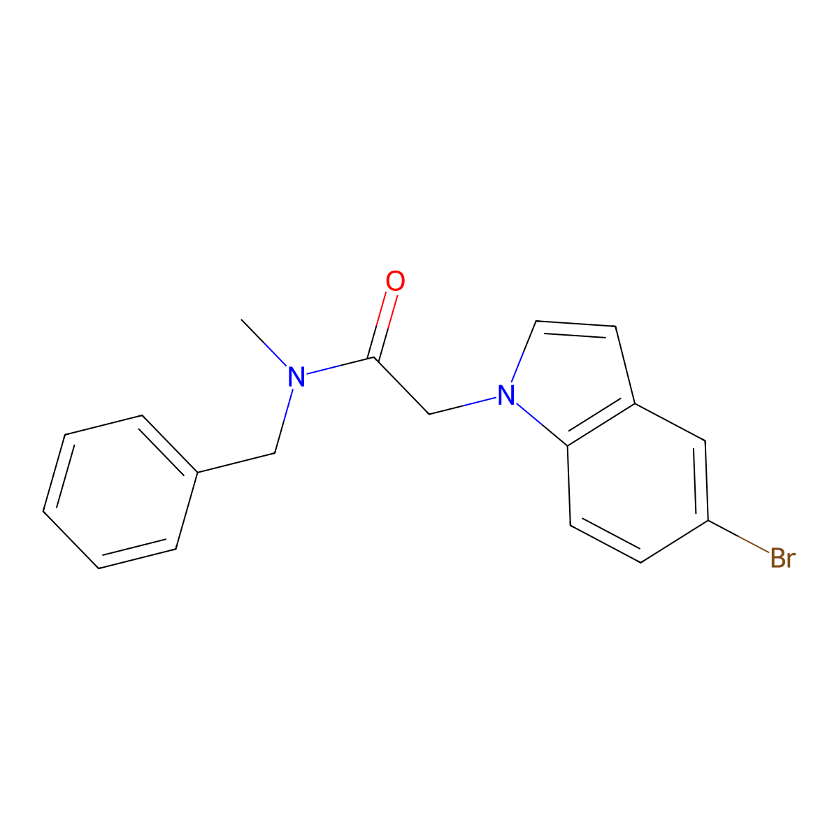 N-benzyl-2-(5-bromo-1H-indol-1-yl)-N-methylacetamide molecular structure, CAS 1324061-29-1