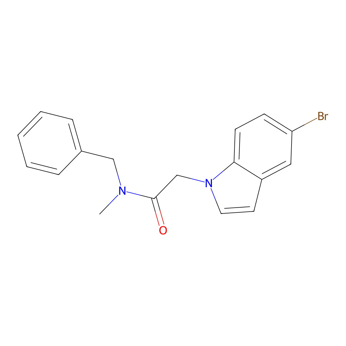 N-benzyl-2-(5-bromo-1H-indol-1-yl)-N-methylacetamide molecular structure, CAS 1324061-29-1