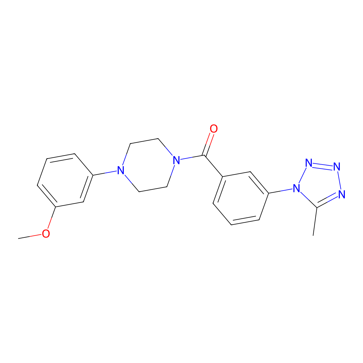 [4-(3-methoxyphenyl)piperazin-1-yl][3-(5-methyl-1H-tetrazol-1-yl)phenyl]methanone molecular structure, CAS 1324061-36-0